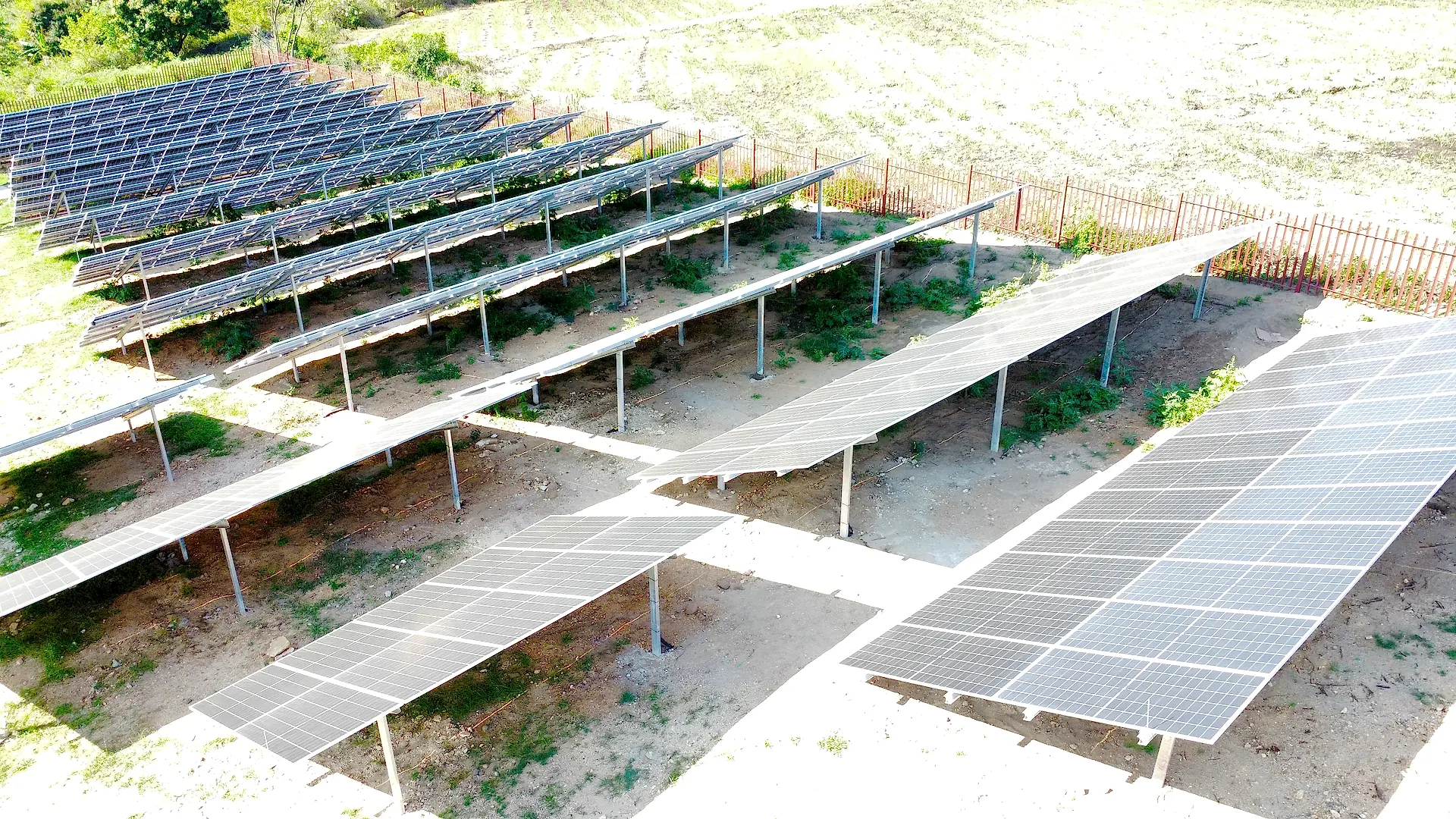 Schletter ground mounting structures at Driekoppies farm