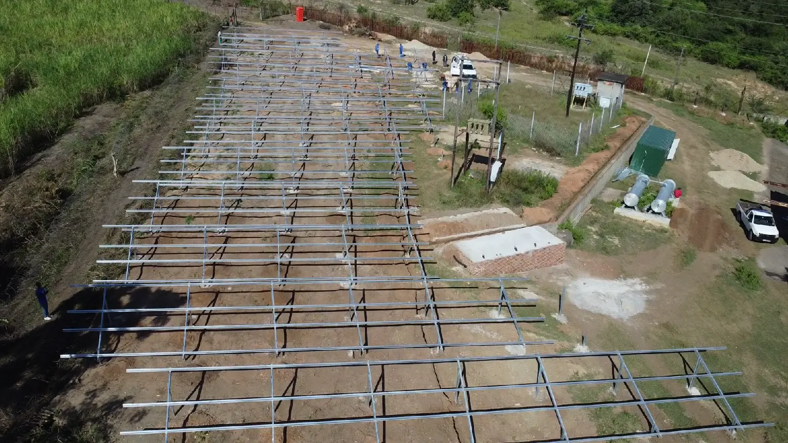 Schletter ground mounting structures at Driekoppies farm