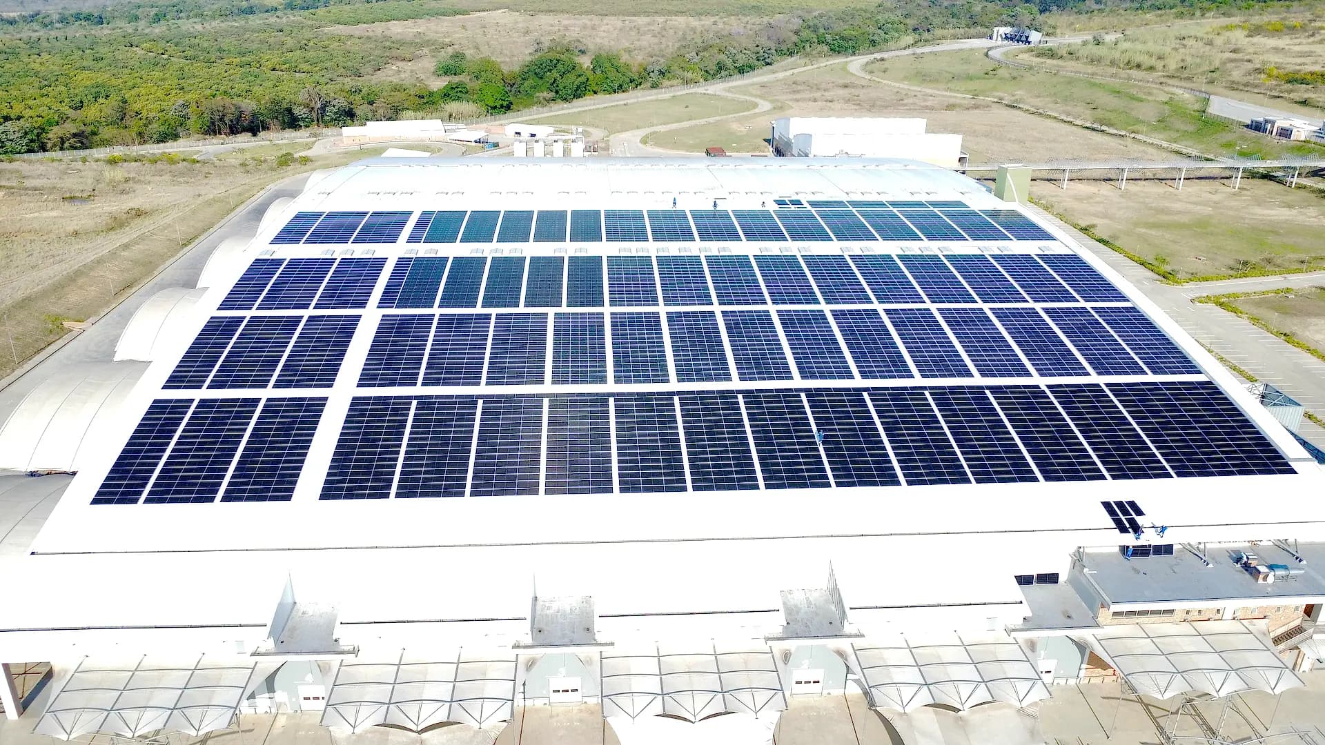 Rooftop array from above the loading bays